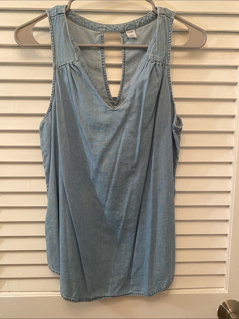Old Navy Light Blue Denim V-Neck Tank